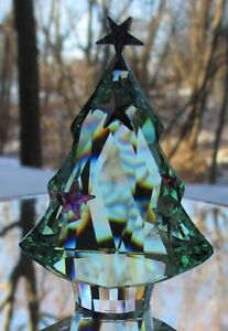 Figurine sapin de Noël chrysolite vert cristal Swarovski comme neuve et neuve dans sa boîte