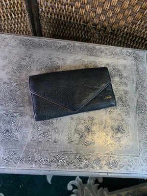 Cartera interior Lodis negra con ribete rojo tostado Foto 1 de 4