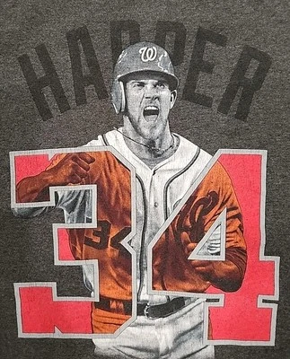 Washington Nationals T Shirt Mens L Bryce Harper 34 MLB Baseball Majestic Tee - Image 1 of 4