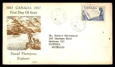 Mayfairstamps Canada FDC 1957 David Thompson explorer First Day Cover aau_81355 - Image 1 of 2