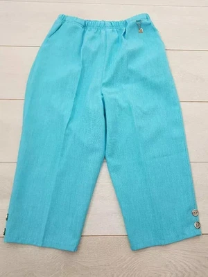 AUTONOMY High Rise Shorts Size 10-12 W28 L17 Teal Pockets Elastic Waist Smart - Image 1 of 4