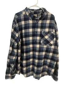 Camisa Woolrich Tall Pines Para Hombres Azul Crema Franela a Cuadros Abotonada Talla 2XL - Imagen 1 de 8