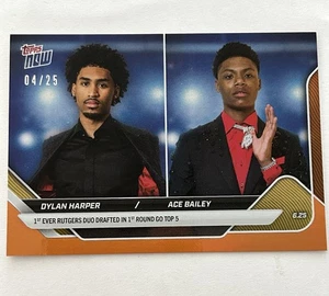 2025 Topps Now Dylan Harper And Ace Bailey Orange 04/25 - Picture 1 of 1