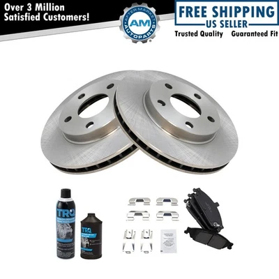 Kit de pastillas de freno delanteras de cerámica y rotor con productos químicos para Cutlass Malibu Grand Am Foto 1 de 4