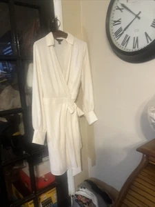 Lauren Ralph Lauren doppelseitiges Georgette Wickelkleid creme Gr. 10 - Bild 1 von 4