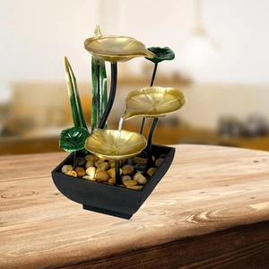 Desktop Water Fountain Waterfall W/LED Light Feng Shui Crafts for Bedroom - Picture 1 of 7