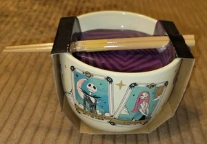 The Nightmare Before Christmas Jack Sally Noodle Bowl Spoon & Chopsticks Disney - Picture 1 of 9
