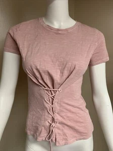 39,50 $ Lucky Brand T Damen-Korsett-T-Shirt gewaschen Spitze Größe XS LBf - Bild 1 von 8