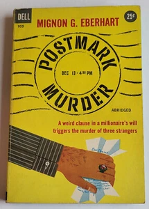 VTG DELL PB 955 POSTMARK MURDER MIGNON G EBERHART MYSTERY VG SOUND & GLOSSY COPY - Picture 1 of 4
