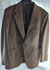 Farah WFF Designer Series Sport Coat Jacket Brown Faux Suede Blazer Mens Vintage - Picture 1 of 13
