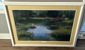 LAZY OLD NOON WINNIE THE POOH FERKEL ANGELN DRUCK PETER ELLENSHAW 40X30 - Bild 1 von 15