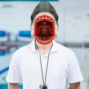 Halloween Shark Mask Bruce Shark Great White Killer Scary Horror Teeth Week - Picture 1 of 6
