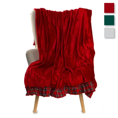 Coperta Plaid Fiocco in Pile coral con frill - dimensioni varie J009 - Immagine 1 di 4