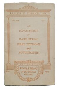 1937 A Catalog of Rare Books First Editions & Autographs Early Lit Reference 