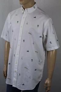 Camisa de vestir Oxford Ralph Lauren blanca calce clásico aloha barco tiburón nueva con etiquetas - Imagen 1 de 1