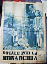 SAVOIA MANIFESTO ORIGINALE REFERENDUM MONARCHIA REPUBBLICA 3at11