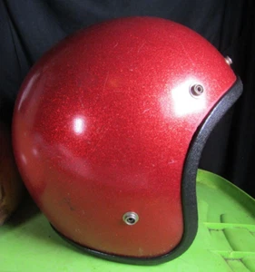 Western Y-30 Vintage Red Metal Flake Helmet #17 1960-1970 Bell Style Helmet - Picture 1 of 8