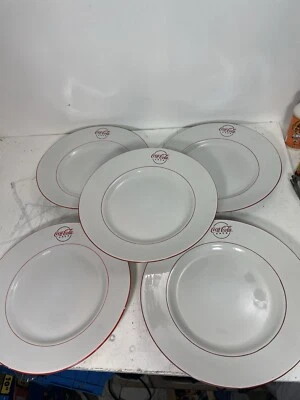 Lot Of 5 Coca Cola Cafe Dinner Plates 11 3/8” Gibson - Image 1 of 4