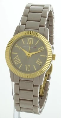 Isaac Mizrahi Live! Reloj para mujer con cara clásica de cerámica topo bisel dorado IMZ604A Foto 1 de 4