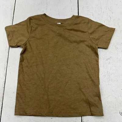 Rabbit Skins Military Green Soft Ribbed Short Sleeve T-Shirt Toddlers Size 3 New - Image 1 of 4