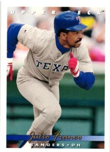 Tarjeta de béisbol 1993 Upper Deck #656 Julio Franco - Imagen 1 de 2