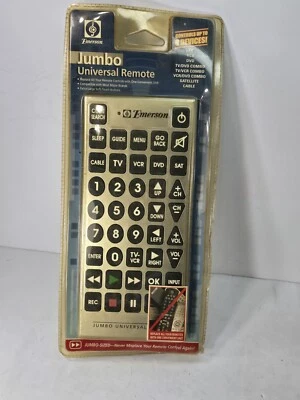 Jumbo Big Button 8 Device Universal Remote TV VCR DVD SAT Cable New In Box  - Image 1 of 4
