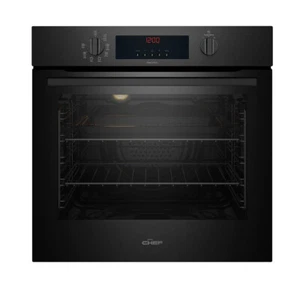Chef Single Pyrolytic Oven Black. CVEP614DB - Picture 1 of 6