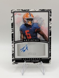 Tony Adams 2022 Sage Artistry Auto RC #A-TA Illinois / Jets