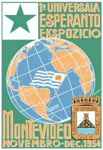 1° Poster Riproduzione Universale Esperanto Montevideo Argentina - Foto 1 di 4