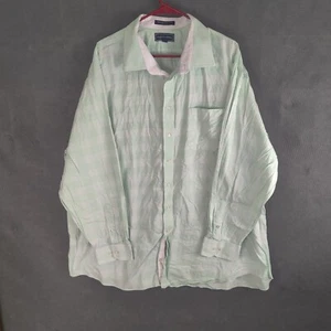 Paul Fredrick Dress Shirt Mens Sz 20-17 Green Long Sleeve Button Classic Fit - Picture 1 of 11