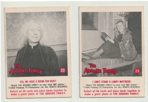 VINTAGE 1964 ADDAMS FAMILY TV SHOW SCANLENS DONRUSS TRADING CARDS 22 23 GRANNY! - Bild 1 von 3
