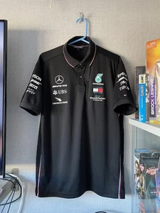 Mercedes Racing F1 Team Issue Shirt Top Official Formula One Button - Picture 1 of 7