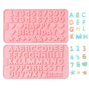 Small Letter Number Silicone Molds Set Candy Chocolate Non-stick Happy Birthd... - Picture 1 of 9