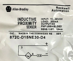 872C-D15NE30-D4 Proximity Switch Sensor for Allen Bradley - Picture 1 of 4