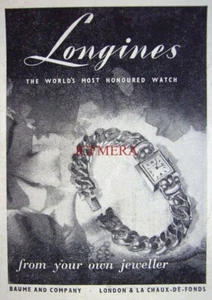 Baume & Co. 'LONGINES' Women's Wrist Watch ADVERT #3 - Small 1953 Print - Picture 1 of 1