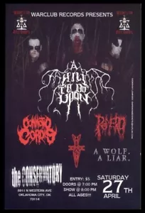 Cartolina annuncio concerto A HILL TO DIE UPON (formato cartolina) Oklahoma City - Foto 1 di 1