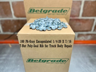 BPI Morgan / Supreme - 100 Pk.-Gray Encapsulated 1/4-20 X 7/16 T-Nut Poly-Seal Rib