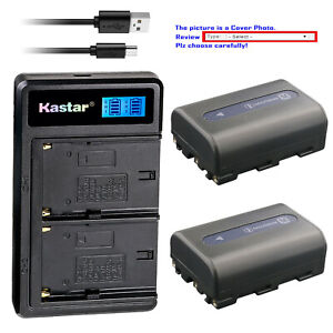 Kastar Battery LCD Dual Charger for Sony NPFM50 FM55H Cyber-shot DSC-F828 DSC-R1