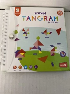 Travel Tangram Puzzle Magnetic Pattern Book Road Trip Game Jigsaw Shapes age 3+ - Picture 1 of 3