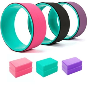 Yoga Wheel & 2 pieces Yoga Block Foam Set (Good for Fitness/Workout/Exercise) - Picture 1 of 11