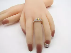 7mm ROUND CITRINE VICTORIAN STYLE RING Sterling Silver 925 NWT Size 9 RG13 - Picture 1 of 8