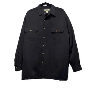 Tommy Bahama Silk Jacket Men's Large Black Button Up Black Lined Shacket Coat - Picture 1 of 9