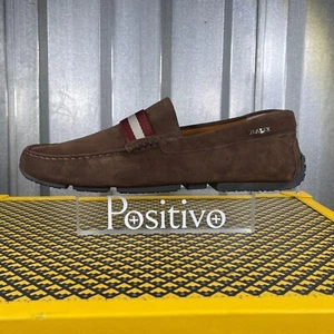 Zapatos para conducir Bally Pearce Coffee de cuero para hombre EEE nuevos - Imagen 1 de 10