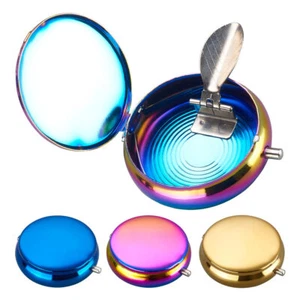 3 x Taschenaschenbecher Mini mit Deckel kleiner Reiseaschenbecher Bunt Blau  - Bild 1 von 4