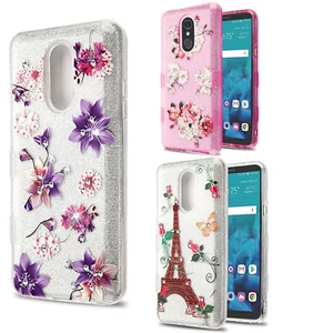 For LG Stylo 4 TUFF SHINE Hybrid Hard Case Rubber Phone Cover Accessory - Picture 1 of 4