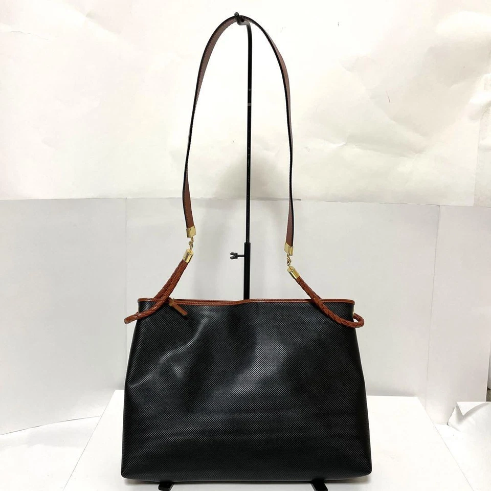 Bolso de Hombro Bottega Veneta Cuero PVC Auténtico Negro Marrón Mediano Mujeres Italia Foto 1 de 4