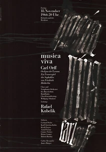 Musica Viva ORIGINAL A0 Konzertplakat 1966 Bayerischer Rundfunk ART: TAFELMEIER - Foto 1 di 1