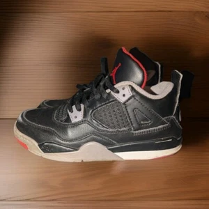 NIKE AIR JORDAN RETRO 4 BLACK CEMENT KIDS SHOES SNEAKERS SIZE 1.5Y - Picture 1 of 9