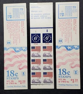 Estampillas de franqueo de EE. UU. 3 folletos #1893 seis 18 centavos y dos folletos de estampillas de 6 centavos 1981 - Imagen 1 de 5