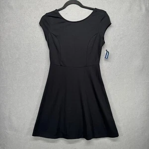 Old Navy Dress Womens Size SP Black Ponte Scoop Back A Line LBD Office Basic NWT - Picture 1 of 11